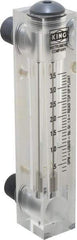 King - 1/2" M Port Block Style Panel Mount Flowmeter - 100 Max psi, 5 GPM, Acrylic - Benchmark Tooling