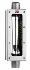 King - 2" FNPT Port Glass Tube/Stainless Case Flowmeter - 125 Max psi, 116 GPM, 304 Stainless Steel - Benchmark Tooling