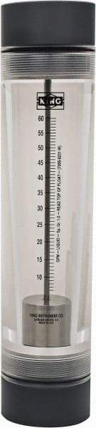 King - 2" FNPT Port Tube Flowmeter - 125 Max psi, 60 GPM, Acrylic - Benchmark Tooling