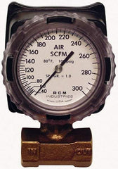 Made in USA - 1" NPT Port RCM Industries Flo-Gage Flowmeter - 180 Max psi, Bronze - Benchmark Tooling