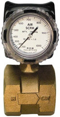 Made in USA - 3" NPT Port RCM Industries Flo-Gage Flowmeter - 180 Max psi, Bronze - Benchmark Tooling