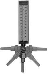 WGTC - 50 to 400°F, Industrial Thermometer with Standard Thermowell - 6 Inch Stem Length, 1-1/4 to 18 Inch Thread - Benchmark Tooling