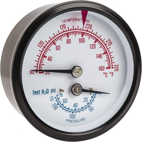 ENFM - 2-1/2" Dial, 1/4 Thread, Pressure Gauge - Center Back Connection Mount - Benchmark Tooling