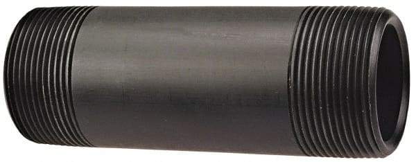 NIBCO - 3" Pipe, 5" Long Polypropylene Threaded Plastic Pipe Nipple - Schedule 80, Black - Benchmark Tooling