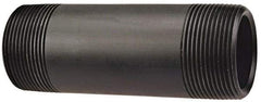 NIBCO - 1-1/4" Pipe, 4" Long Polypropylene Threaded Plastic Pipe Nipple - Schedule 80, Black - Benchmark Tooling