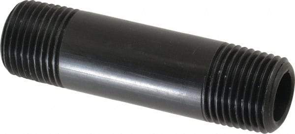 NIBCO - 1/2" Pipe, 3" Long Polypropylene Threaded Plastic Pipe Nipple - Schedule 80, Black - Benchmark Tooling