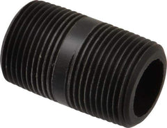 NIBCO - 1" Pipe, 2" Long Polypropylene Threaded Plastic Pipe Nipple - Schedule 80, Black - Benchmark Tooling