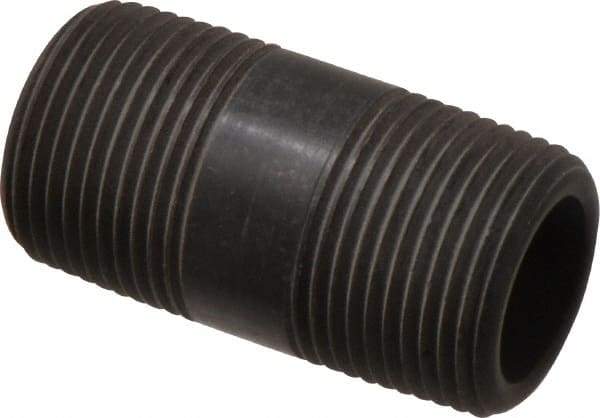 NIBCO - 3/4" Pipe, 2" Long Polypropylene Threaded Plastic Pipe Nipple - Schedule 80, Black - Benchmark Tooling