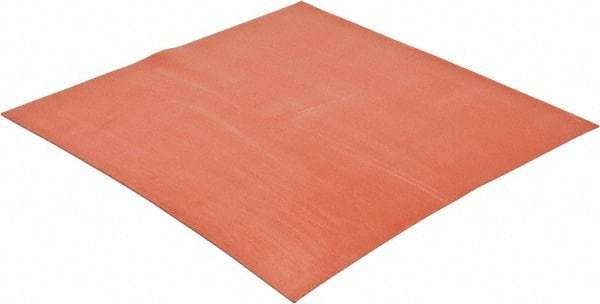Made in USA - 12" Long, 12" Wide, 1/16" Thick, Silicone Rubber Foam Sheet - 30 Durometer, Orange-Red, -60 to 500°F, 650 psi Tensile Strength, Stock Length - Benchmark Tooling