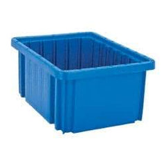 Quantum Storage - 50 Lb Load Capacity Blue Polypropylene Dividable Container - Stacking, 10.9" Long x 8.3" Wide x 5" High - Benchmark Tooling