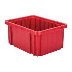 Quantum Storage - 50 Lb Load Capacity Red Polypropylene Dividable Container - Stacking, 10.9" Long x 8.3" Wide x 5" High - Benchmark Tooling