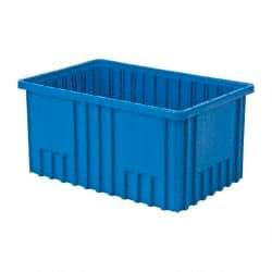 Quantum Storage - 75 Lb Load Capacity Blue Polypropylene Dividable Container - Stacking, 16-1/2" Long x 10.9" Wide x 8" High - Benchmark Tooling