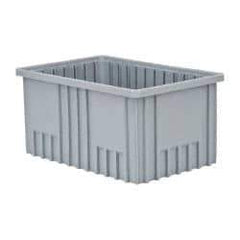 Quantum Storage - 75 Lb Load Capacity Gray Polypropylene Dividable Container - Stacking, 16-1/2" Long x 10.9" Wide x 8" High - Benchmark Tooling