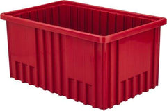 Quantum Storage - 75 Lb Load Capacity Red Polypropylene Dividable Container - Stacking, 16-1/2" Long x 10.9" Wide x 8" High - Benchmark Tooling