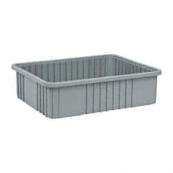 Quantum Storage - Gray Polypropylene Dividable Container - Stacking, 22-1/2" Long x 17-1/2" Wide x 6" High - Benchmark Tooling