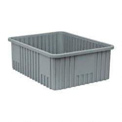 Quantum Storage - 100 Lb Load Capacity Gray Polypropylene Dividable Container - Stacking, 22-1/2" Long x 17-1/2" Wide x 8" High - Benchmark Tooling