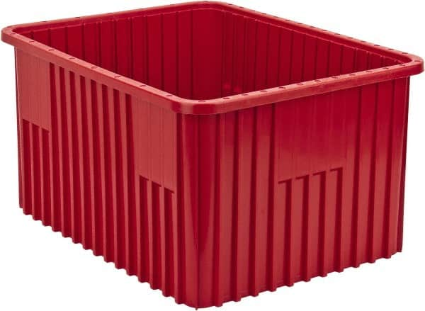 Quantum Storage - 100 Lb Load Capacity Red Polypropylene Dividable Container - Stacking, 22-1/2" Long x 17-1/2" Wide x 12" High - Benchmark Tooling