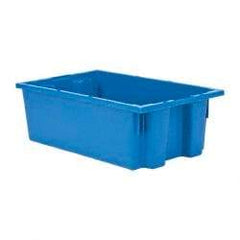 Quantum Storage - 75 Lb Load Capacity Blue Polyethylene Tote Container - Stacking, Nesting, 18" Long x 11" Wide x 6" High - Benchmark Tooling