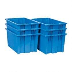 Quantum Storage - 75 Lb Load Capacity Blue Polyethylene Tote Container - Stacking, Nesting, 18" Long x 11" Wide x 9" High - Benchmark Tooling