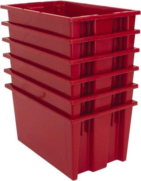 Quantum Storage - 75 Lb Load Capacity Red Polyethylene Tote Container - Stacking, Nesting, 18" Long x 11" Wide x 9" High - Benchmark Tooling