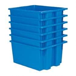 Quantum Storage - 75 Lb Load Capacity Blue Polyethylene Tote Container - Stacking, Nesting, 19-1/2" Long x 15-1/2" Wide x 10" High - Benchmark Tooling