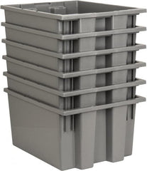 Quantum Storage - 75 Lb Load Capacity Gray Polyethylene Tote Container - Stacking, Nesting, 19-1/2" Long x 15-1/2" Wide x 10" High - Benchmark Tooling