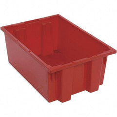 Quantum Storage - 75 Lb Load Capacity Red Polyethylene Tote Container - Stacking, Nesting, 19-1/2" Long x 13-1/2" Wide x 8" High - Benchmark Tooling