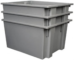 Quantum Storage - 100 Lb Load Capacity Gray Polyethylene Tote Container - Stacking, Nesting, 23-1/2" Long x 19-1/2" Wide x 13" High - Benchmark Tooling