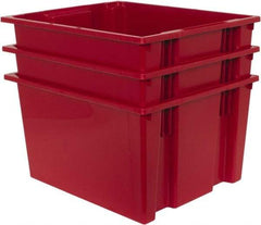 Quantum Storage - 100 Lb Load Capacity Red Polyethylene Tote Container - Stacking, Nesting, 23-1/2" Long x 19-1/2" Wide x 13" High - Benchmark Tooling