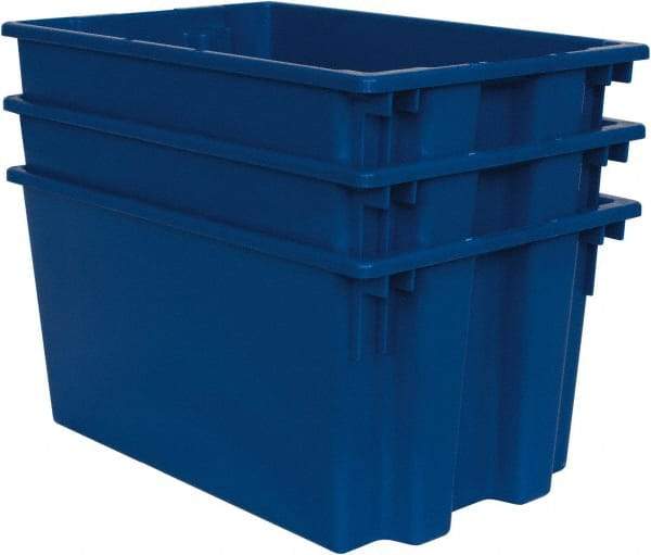 Quantum Storage - 100 Lb Load Capacity Blue Polyethylene Tote Container - Stacking, Nesting, 23-1/2" Long x 15-1/2" Wide x 12" High - Benchmark Tooling