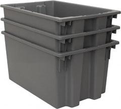 Quantum Storage - 100 Lb Load Capacity Gray Polyethylene Tote Container - Stacking, Nesting, 23-1/2" Long x 15-1/2" Wide x 12" High - Benchmark Tooling