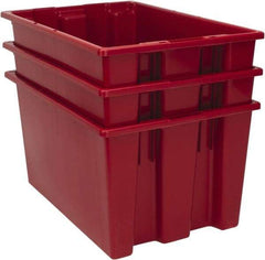 Quantum Storage - 100 Lb Load Capacity Red Polyethylene Tote Container - Stacking, Nesting, 23-1/2" Long x 15-1/2" Wide x 12" High - Benchmark Tooling