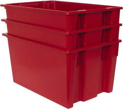 Quantum Storage - 100 Lb Load Capacity Red Polyethylene Tote Container - Stacking, Nesting, 29-1/2" Long x 19-1/2" Wide x 15" High - Benchmark Tooling