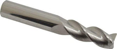 SGS - 3/8", 3 Flute, Single End, Solid Carbide, 0.03" Corner Radius End Mill - 2-1/2" OAL, 38° Helix, Right Hand Flute, 1" LOC, Right Hand Cut - Benchmark Tooling