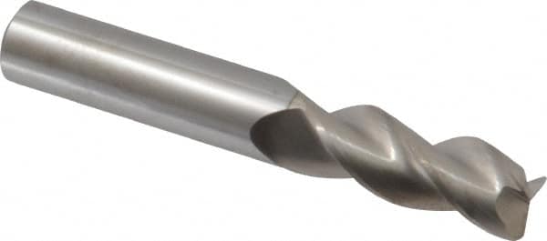 SGS - 1/2", 3 Flute, Single End, Solid Carbide, 0.06" Corner Radius End Mill - 3-1/4" OAL, 38° Helix, Right Hand Flute, 1-1/4" LOC, Right Hand Cut - Benchmark Tooling