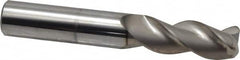 SGS - 1/2", 3 Flute, Single End, Solid Carbide, 0.09" Corner Radius End Mill - 3-1/4" OAL, 38° Helix, Right Hand Flute, 1-1/4" LOC, Right Hand Cut - Benchmark Tooling