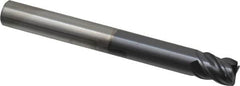 SGS - 1/2", 4 Flute, Single End, Solid Carbide, 0.04" Corner Radius End Mill - 4-1/2" OAL, Right Hand Flute, 5/8" LOC, Right Hand Cut, 2-1/4" Extended Reach - Benchmark Tooling