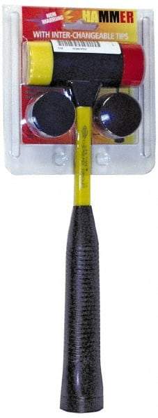 NUPLA - 1 Lb Head 1-1/2" Face Nylon Soft Face Hammer - 12-1/4" OAL, Fiberglass Handle - Benchmark Tooling