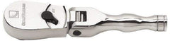 GearWrench - 3/8" Drive Pear Head Stubby Ratchet - Chrome Finish, 6-3/4" OAL, 60 Gear Teeth, Full Polished Handle, Flex Head - Benchmark Tooling