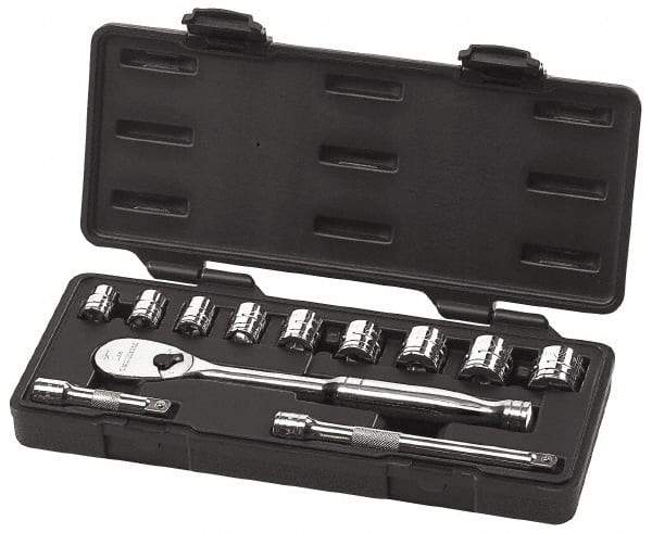 GearWrench - 12 Piece 3/8" Drive Socket Set - 6 Points, 3/8" to 7/8" Range, Inch Measurement Standard - Benchmark Tooling