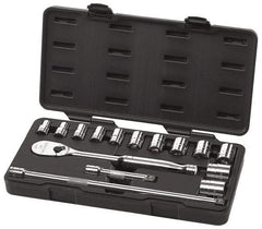 GearWrench - 15 Piece 1/2" Drive Socket Set - 6 Points, 7/16" to 1-1/8" Range, Inch Measurement Standard - Benchmark Tooling