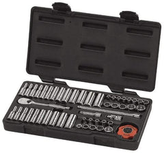 GearWrench - 51 Piece 1/4" Drive Deep Well Socket Set - 12 Points, 3/16" to 9/16" (4mm to 15mm) Range, Inch/Metric Measurement Standard - Benchmark Tooling