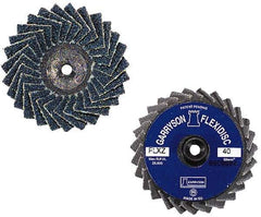 Garryson - 60 Grit, 3" Disc Diam, Type 27 Zirconia Alumina Flap Disc - 20,000 Max RPM, Nylon Backing, Quick Change Type S Attaching System, Coated - Benchmark Tooling