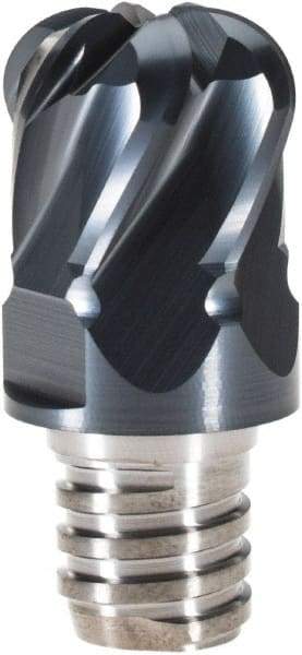 Iscar - MM ETR Grade IC908 Carbide End Milling Tip Insert - TiAlN Finish, 6 Flutes, 5/8" Cutting Diam, 0.35" Depth of Cut, 0.807" Extension, 0.2" Cnr Rad, 30° Helix - Benchmark Tooling