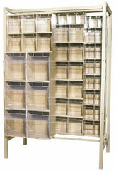 Quantum Storage - 3,000 Lb Capacity, 26" Deep x 48" Wide x 67" High, Steel Pick Rack - 28 Gray Polystyrene Bins - Benchmark Tooling