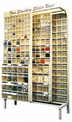 Quantum Storage - 3,000 Lb Capacity, 16" Deep x 48" Wide x 67" High, Steel Pick Rack - 80 White Polystyrene Bins - Benchmark Tooling