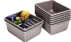 Quantum Storage - 100 Lb. Load Capacity Gray Polypropylene Tote Container - Benchmark Tooling