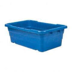 Quantum Storage - 100 Lb Load Capacity Blue Polypropylene Cross-Stack Container - Stacking, 25.1" Long x 16" Wide x 8-1/2" High - Benchmark Tooling