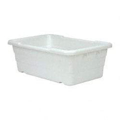 Quantum Storage - 100 Lb Load Capacity White Polypropylene Cross-Stack Container - Stacking, 25.1" Long x 16" Wide x 8-1/2" High - Benchmark Tooling