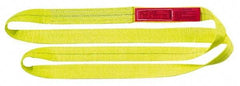 Lift-All - 4' Long x 6" Wide, 16,300 Lb Vertical Capacity, 1 Ply, Polyester Web Sling - 13,000 Lb Choker Capacity, Yellow - Benchmark Tooling